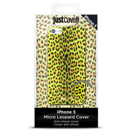 Чехол для iPhone 5 / iPhone 5S Just Cavalli Macro Leopard, зеленый