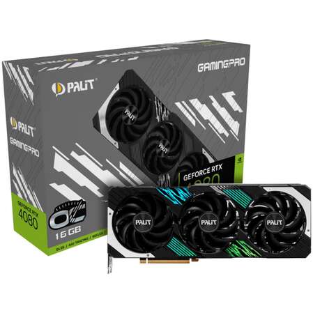 Видеокарта Palit GeForce RTX 4080 16384Mb, GamingPro 16 Gb (NED4080019T2-1032A) 1xHDMI, 3xDP, Ret