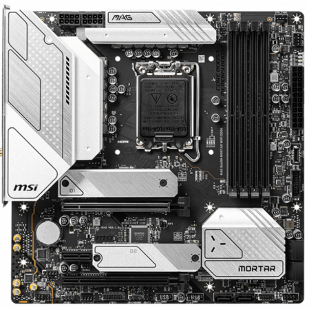 Материнская плата MSI MAG B660M Mortar WiFi DDR4 B660 Socket-1700 4xDDR4, 6xSATA3, RAID, 2xM.2, 2xPCI-E16x, 3xUSB3.2, 1xUSB3.2 Type C, DP, HDMI, WiFi, 2.5Glan, mATX