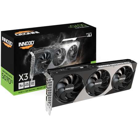 Видеокарта Inno3D GeForce RTX 5070 Ti 16384Mb, X3 16 Gb (N507T3-16D7-176068N) 1xHDMI, 3xDP, Ret