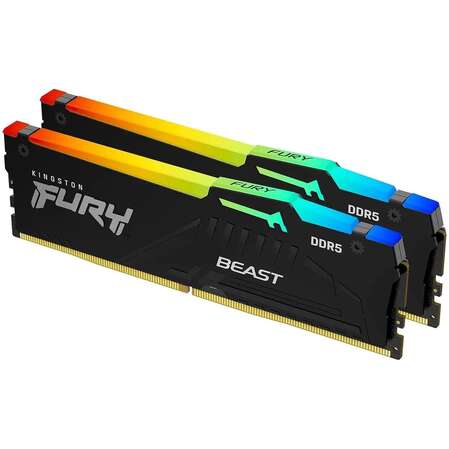 Модуль памяти DIMM 16Gb 2х8Gb DDR5 PC48000 6000MHz Kingston Fury Beast RGB Black EXPO (KF560C30BBEAK2-16)