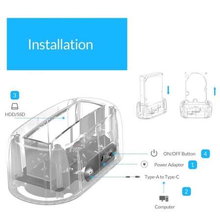Корпус 2.5" или 3.5" Orico 6139C3-G2-CR SATA--USB3.0