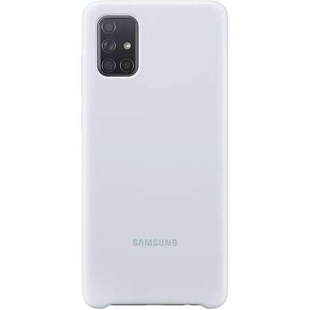 Чехол для Samsung Galaxy A71 SM-A715 Silicone Cover серебристый
