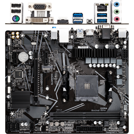 Материнская плата Gigabyte B550M S2H Socket-AM4 AMD B550 2xDDR4, 4xSATA3, 1xM.2, 1xPCI-E16x, 4xUSB3.2, D-Sub, DVI-D, HDMI, Glan, mATX Ret
