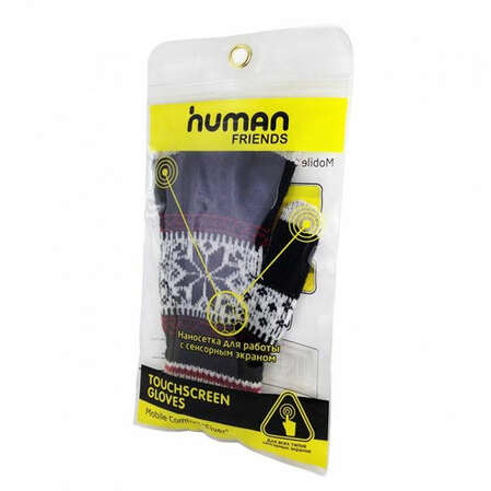 Перчатки для сенсорных дисплеев Human Friends "Fiver" черный, размер: универсальный
