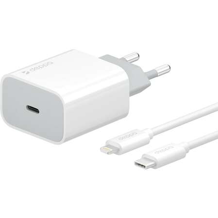 Сетевое зарядное устройство Deppa Ultra MFI Apple Lightning, 18Вт, Power Delivery белое (11392)