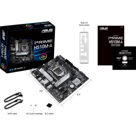 Материнская плата ASUS Prime H510M-A H510 Socket-1200 2xDDR4, 4xSATA3, 1xM.2, 1xPCI-E16x, 2xUSB3.2, D-Sub, DP, HDMI, Glan, mATX
