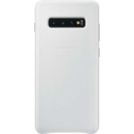 Чехол для Samsung Galaxy S10+ SM-G975 Leather Cover белый