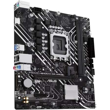 Материнская плата ASUS Prime H610M-K D4 ARGB H610 Socket-1700 2xDDR4, 4xSATA3, 1xM.2, 1xPCI-E16x, 2xUSB3.2, HDMI, Glan, mATX