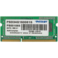 Модуль памяти SO-DIMM DDR3 4Gb PC12800 1600Mhz Patriot Memory (PSD34G160081S)