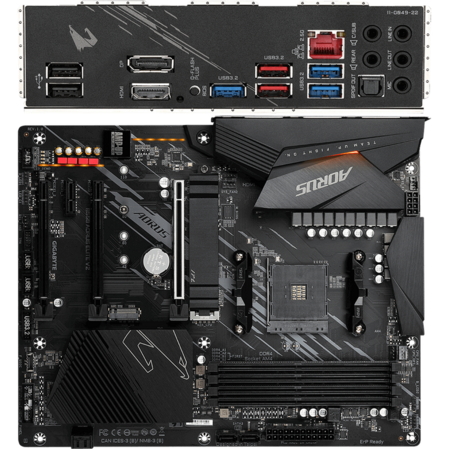 Материнская плата Gigabyte B550 AORUS Elite V2 Socket-AM4 AMD B550 4xDDR4, 4xSATA3, RAID, 2xM.2, 3xPCI-E16x, 6xUSB3.2, DP, HDMI, Glan, ATX Ret