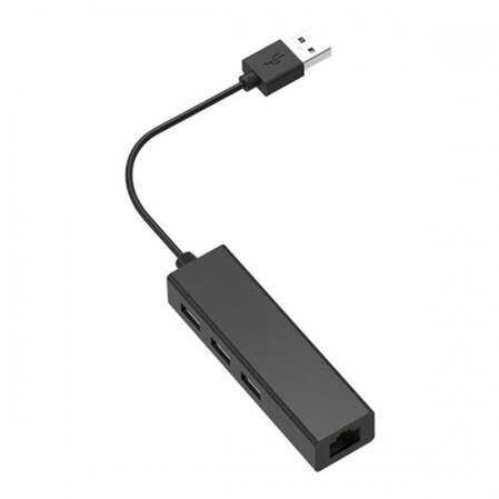 Адаптер USB2.0 - RJ45 Vention VAS-J37-B-N черный + OTG хаб USB 2.0 на 3 порта