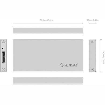 Корпус для SSD mSATA Orico MSA-U3 mSATA, USB3.0 Silver