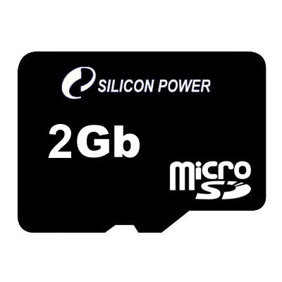 Micro SecureDigital 2Gb Silicon Power (SP002GBSDT000V10-SP) + SD переходник