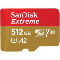 Карта памяти Micro SecureDigital 512Gb SanDisk Extreme microSDHC class 10 UHS-1 U3 V30 A2 (SDSQXAV-512G-GN6MA)