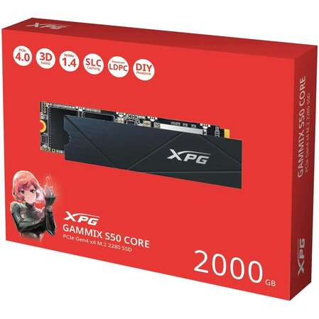 Внутренний SSD-накопитель 2000Gb A-Data Gammix S50 Core SGAMMIXS50C-2000G-CS M.2 2280 PCIe NVMe 4.0 x4