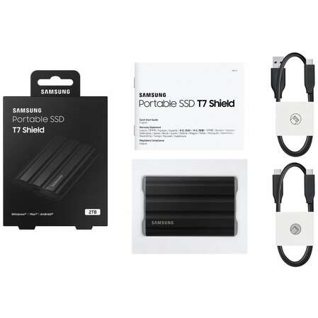 Внешний SSD-накопитель 2Tb Samsung T7 Shield MU-PE2T0S/WW (SSD) USB 3.2 Type C Черный