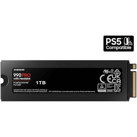 Внутренний SSD-накопитель 1000Gb Samsung 990 Pro with Heatsink RGB (MZ-V9P1T0GW) M.2 2280 PCI-E 4.0 x4