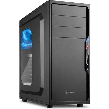 Корпус ATX Miditower Sharkoon VS4-W Blue Led Black