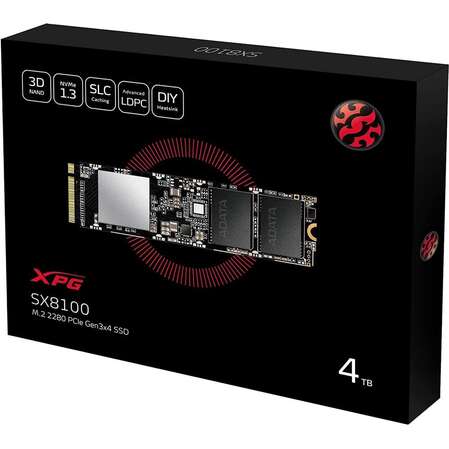 Внутренний SSD-накопитель 4096Gb A-Data XPG SX8100 ASX8100NP-4TT-C M.2 2280 PCIe NVMe 3.0 x4