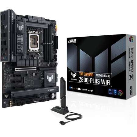 Материнская плата ASUS TUF Gaming Z890-Plus WiFi Z890 Soc-1851 4xDDR5, 4xSATA3, RAID, 4хM.2, 5xPCI-E16x, 6xUSB3.2, 2xUSB3.2 Type C, DP, HDMI, WiFi, 2.5Glan, ATX