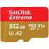 Карта памяти Micro SecureDigital 512Gb SanDisk Extreme for 4K Video on Smartphones, Action Cams & Drones microSDXC class 10 UHS-1 U3 V30 (SDSQXAV-512G-GN6MN)