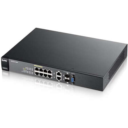 Коммутатор Zyxel GS2210-8HP, L2, 8xGbLAN PoE+, 2xCombo (SFP/LAN)