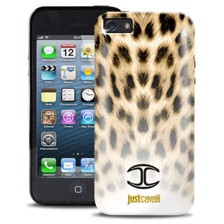 Чехол для iPhone 5 / iPhone 5S Just Cavalli Macro Leopard, черный