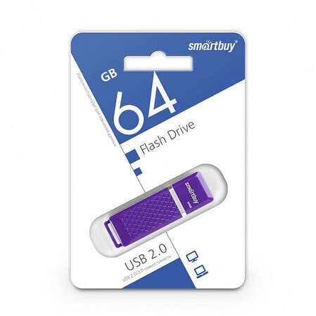 USB Flash накопитель 64GB Smartbuy Quartz series (SB64GBQZ-V) USB 2.0 фиолетовый