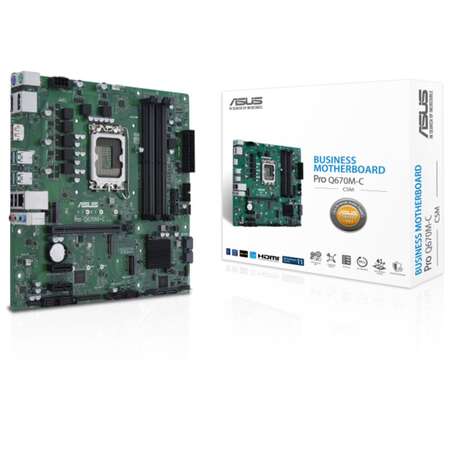 Материнская плата ASUS Pro Q670M-C-CSM Q670 Socket-1700 4xDDR5, 6xSATA3, 2xM.2, 1xPCI-E16x, 4xUSB3.2, 2xDP, HDMI, Glan, mATX