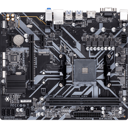 Материнская плата Gigabyte B450M H B450 Socket AM4 2xDDR4, 4xSATA3, RAID, 1xM.2, 2xPCI-E16x, 4xUSB3.1, D-Sub, HDMI, Glan, mATX
