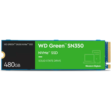 Внутренний SSD-накопитель 480Gb Western Digital Green SN350 (WDS480G2G0C) M.2 2280 PCIe NVMe 3.0 x4
