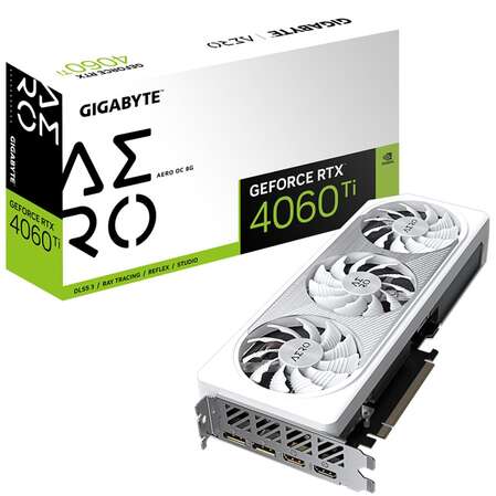 Видеокарта Gigabyte GeForce RTX 4060 Ti 8192Mb, Aero OC 8 Gb (GV-N406TAERO OC-8GD) 2xHDMI, 2xDP, Ret