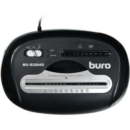 Уничтожитель бумаг Buro Office BU-S1204D (секр.P-4)/фрагменты/12лист./21лтр./пл.карты/CD