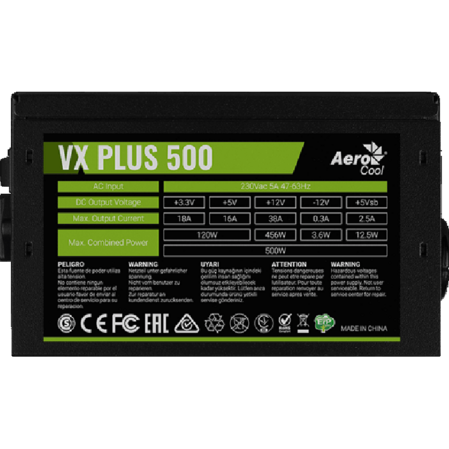 Блок питания 500W AeroCool VX Plus 500