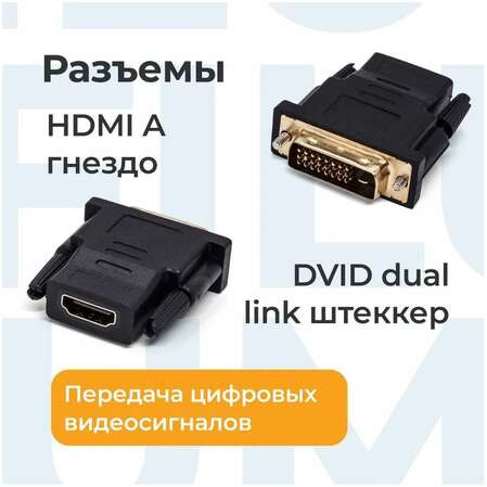 Адаптер HDMI-DVI-D Filum FL-A-HF-DVIDM-2, разъемы: HDMI A female-DVI-D double link male