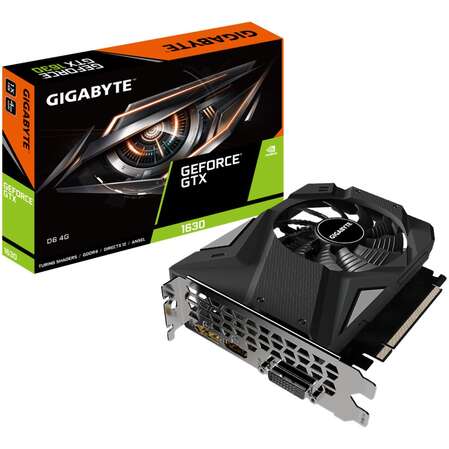 Видеокарта Gigabyte GeForce GTX 1630 4096Mb, D6 4G (GV-N1630D6-4GD) DVI-D, DP, HDMI, Ret