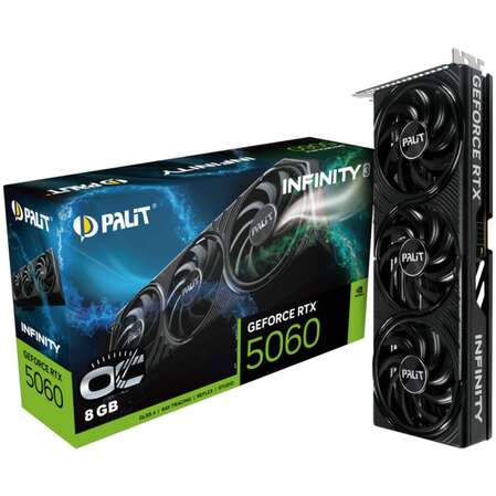 Видеокарта Palit GeForce RTX 5060 8192Mb, Infinity 3 OC 8 Gb (NE75060T19P1-GB2063S) 1xHDMI, 3xDP, Ret