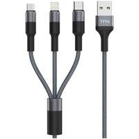 Кабель 3 в 1 1.2m TFN CFZ3IN1GR с разъемом USB A на Type-C/Lightning/microUSB серый