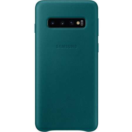 Чехол для Samsung Galaxy S10 SM-G973 Leather Cover зелёный