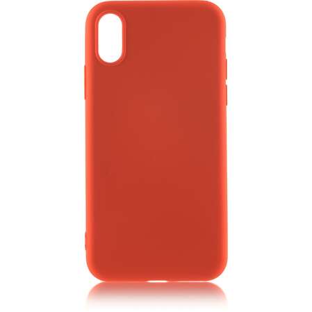Чехол для Apple iPhone Xs Brosco Softrubber\Soft-touch, накладка, красный