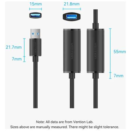 Кабель удлинитель USB3.0 АM/AF 10м Vention (CBMBL) активный