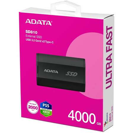 Внешний SSD-накопитель 4Tb A-DATA SSD810 SD810-4000G-CBK (SSD) USB 3.1 Type C черный