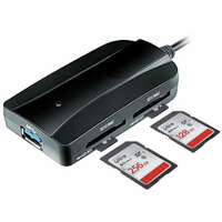 Card Reader внешний GiNZZU, (GR-317UB) USB3.0 + HUB 3-port Черный