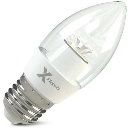 Светодиодная лампа LED лампа X-flash Candle E27 6.5W 220V белый свет, прозрачная колба