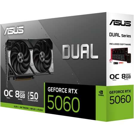 Видеокарта ASUS GeForce RTX 5060 8192Mb, Dual OC 8Gb (Dual-RTX5060-O8G) 1xHDMI, 3xDP, Ret