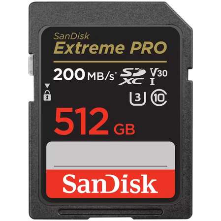 Карта памяти SecureDigital 512Gb SanDisk Extreme Pro SDXC Class 10 V30 U3 (SDSDXXD-512G-GN4IN)