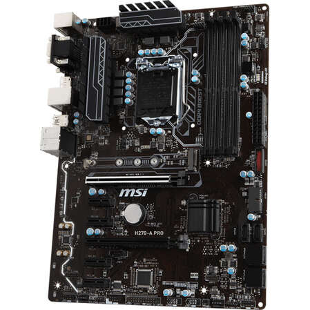 Материнская плата MSI H270-A Pro H270 Socket-1151 4xDDR4, 6xSATA3, RAID, 1xM.2, 2xPCI-E16x, 4xUSB3.1, D-Sub, DVI, DP, Glan, ATX