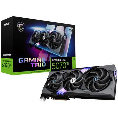 Видеокарта MSI GeForce RTX 5070 Ti 16384Mb, Gaming Trio OC 16 Gb (RTX 5070 Ti 16G Gaming Trio OC) 1xHDMI, 3xDP, Ret
