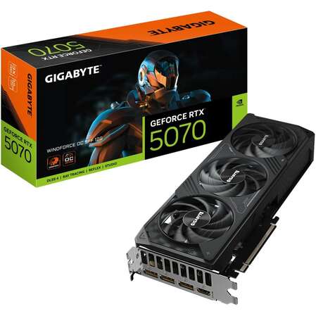 Видеокарта Gigabyte GeForce RTX 5070 12288Mb, Windforce OC SFF 12 Gb (GV-N5070WF3OC-12GD) 1xHDMI, 3xDP, Ret